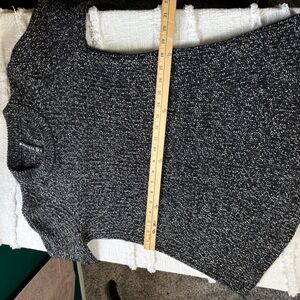 Athleta Sierra Crew Neck Wool Blend Knit Sweater Black Marl Gray Size Medium